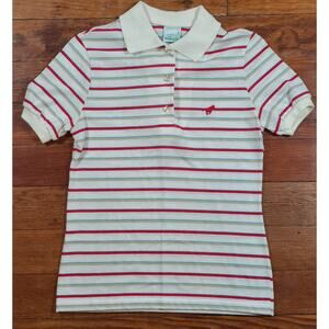 VTG 70s Wrangler Womens Polo Shirt SZ SM Striped Retro Horse Logo